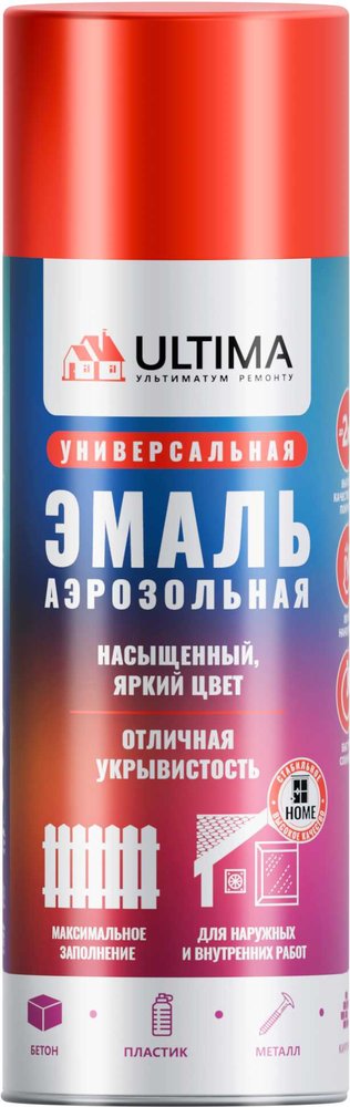 Аэрозольная краска ULTIMA RAL 3020 КРАСНЫЙ универсальная 520 мл ULT011