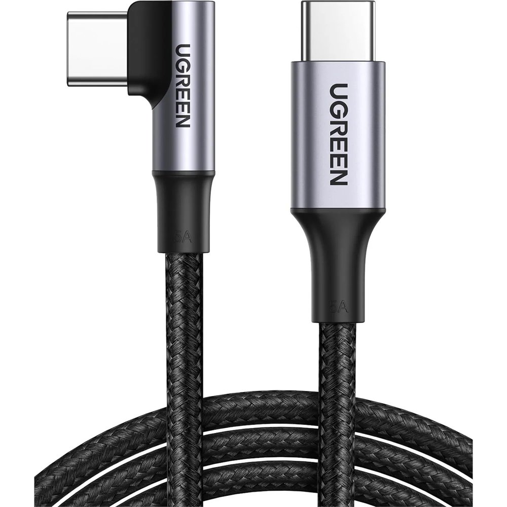 Кабель UGREEN  90° угловой USB C 2.0 - USB C 2.0 5A, 2 м (70645)