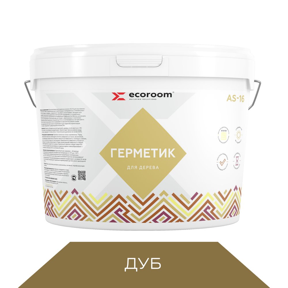 Герметик акриловый ECOROOM AS-16 для дерева, дуб, 3 кг 225-1-3/дуб