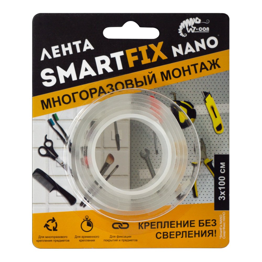 Лента для многоразового монтажа Smart Fix W-con SmartFix NANO, 3*100 см 134671