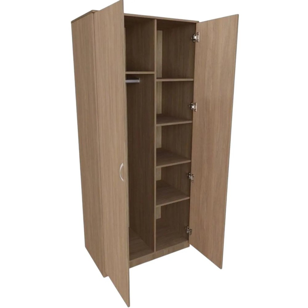 Шкаф Комус Мебель д/одежды WELL двухств.комб.860х520х2000 Дуб Урб. Янтарный