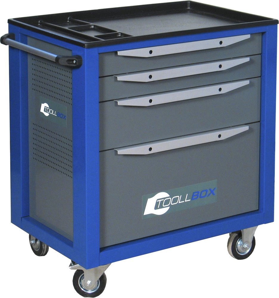Инструментальная тележка Toollbox с центральным замком серии standart TBS-4 RAL 5005