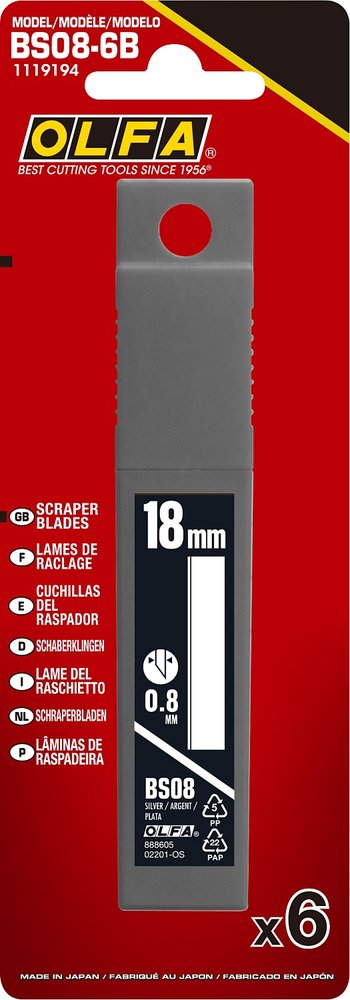 Лезвие OLFA 100 мм, 6 шт OL-BS08-6B
