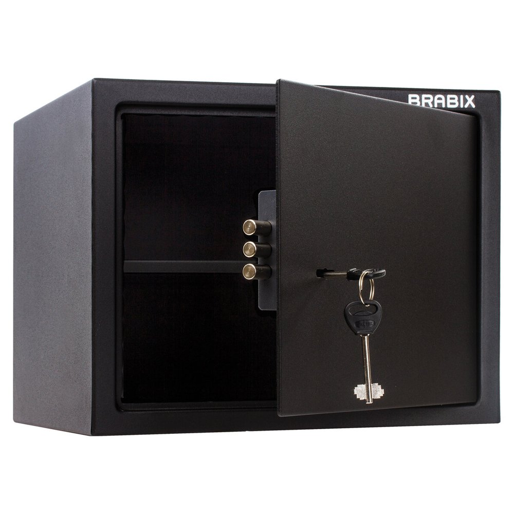 Сейф офисный мебельный BRABIX SF-280KL в280хш350хг300мм ключевой замок черный 291148