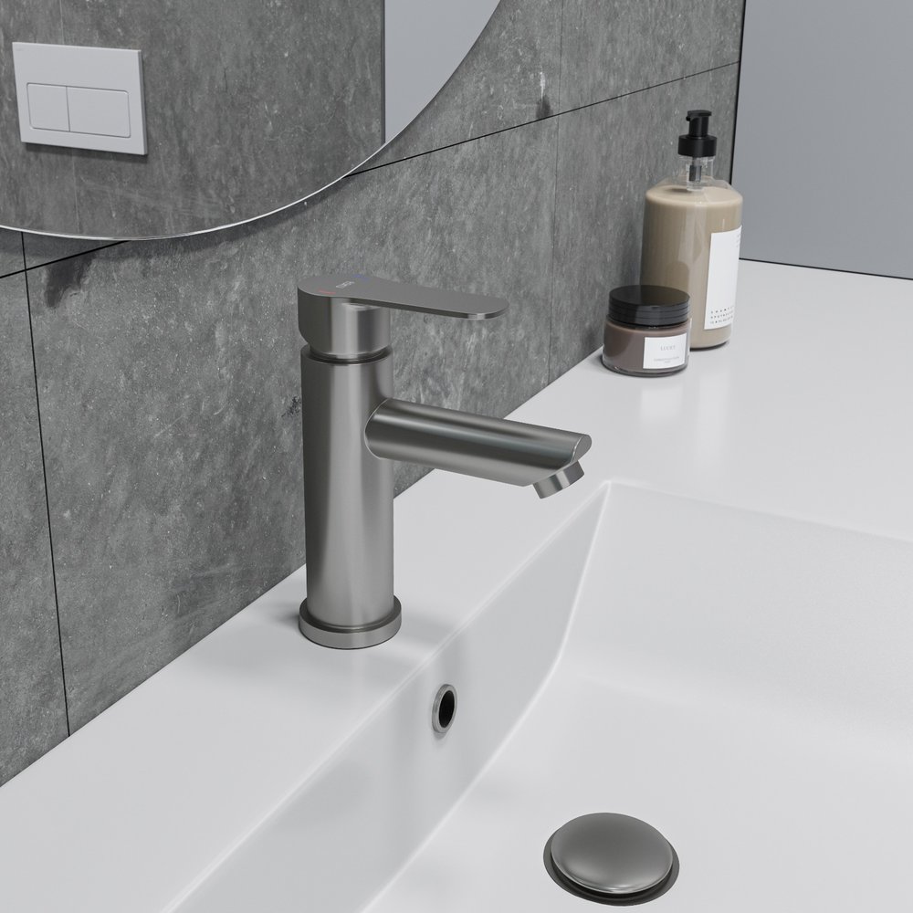 Смеситель для умывальника ESKO, Орландо/Orlando, нержавеющая сталь, OL26S