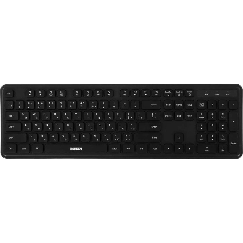 Клавиатура UGREEN K331 (55657) проводная USB RU черный