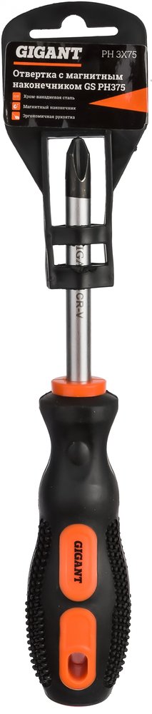 Отвертка Gigant PH3x75 с магнитным наконечником GS PH375