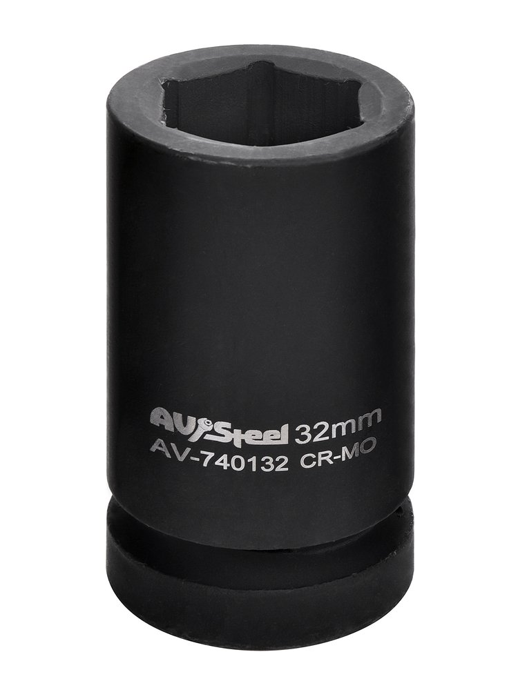 Головка ударная шестигранная удлиненная (32 мм, 1DR) AV Steel AV-740132