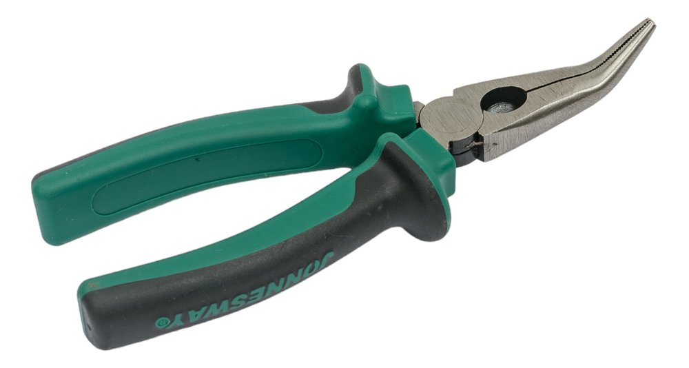 Изогнутые длинногубцы с двухкомпонентными рукоятками Jonnesway P1216 160 мм 49414