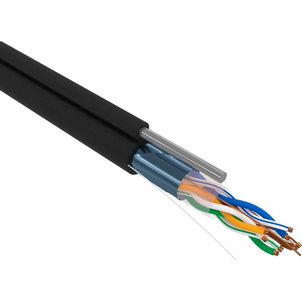 Кабель REXANT (01-0144) F/UTP, CAT 5e, PE,4PR,24AWG,OUT,SOLID,с тросом,305