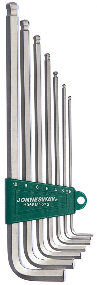 Комплект угловых шестиграников EXTRA LONG Jonnesway H06SM107S