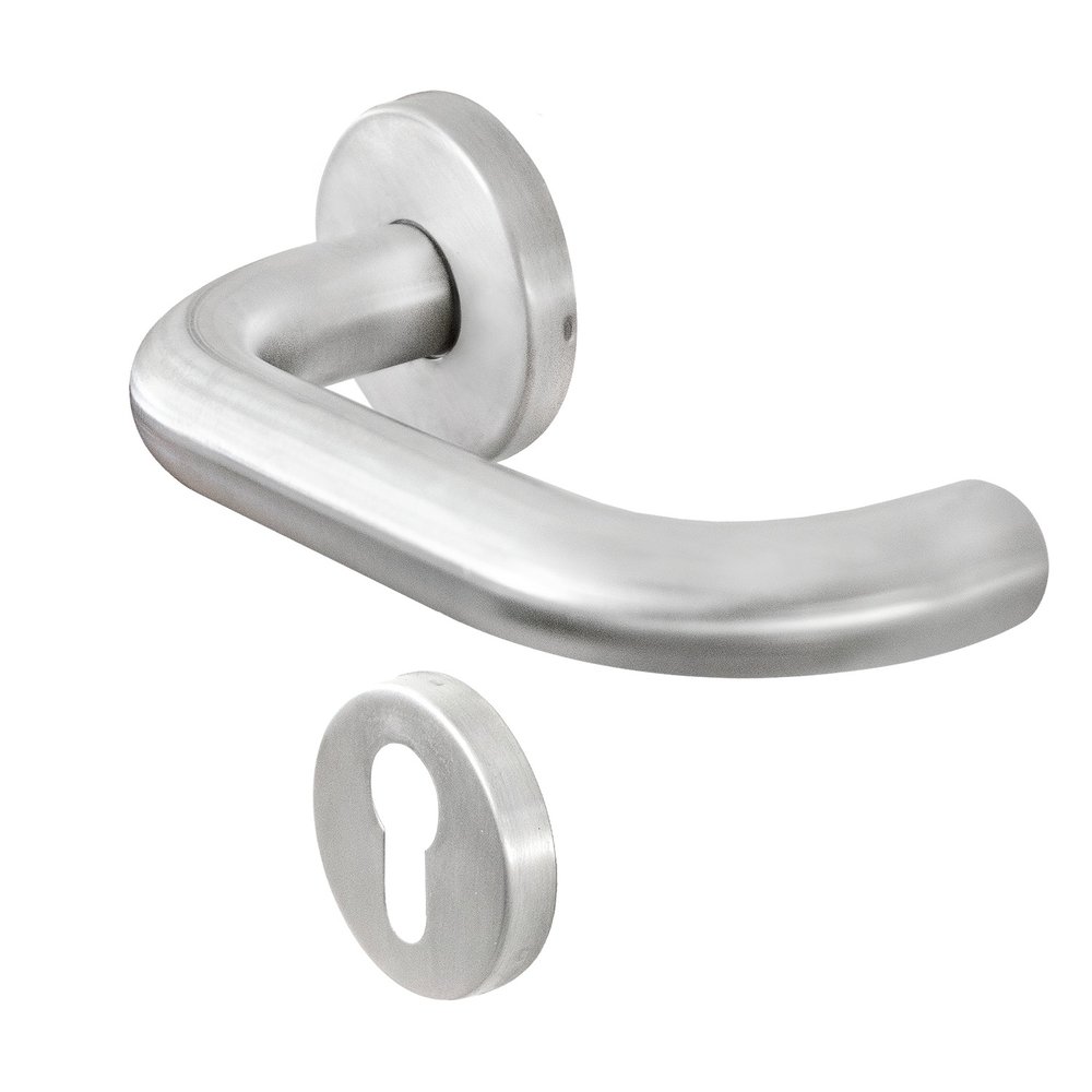 Гарнитур DOORLOCK DL 038/F-55 PZ U-form Rt нерж. сталь, универс. монтаж, розетка 55мм, шпиндель 8мм 73309