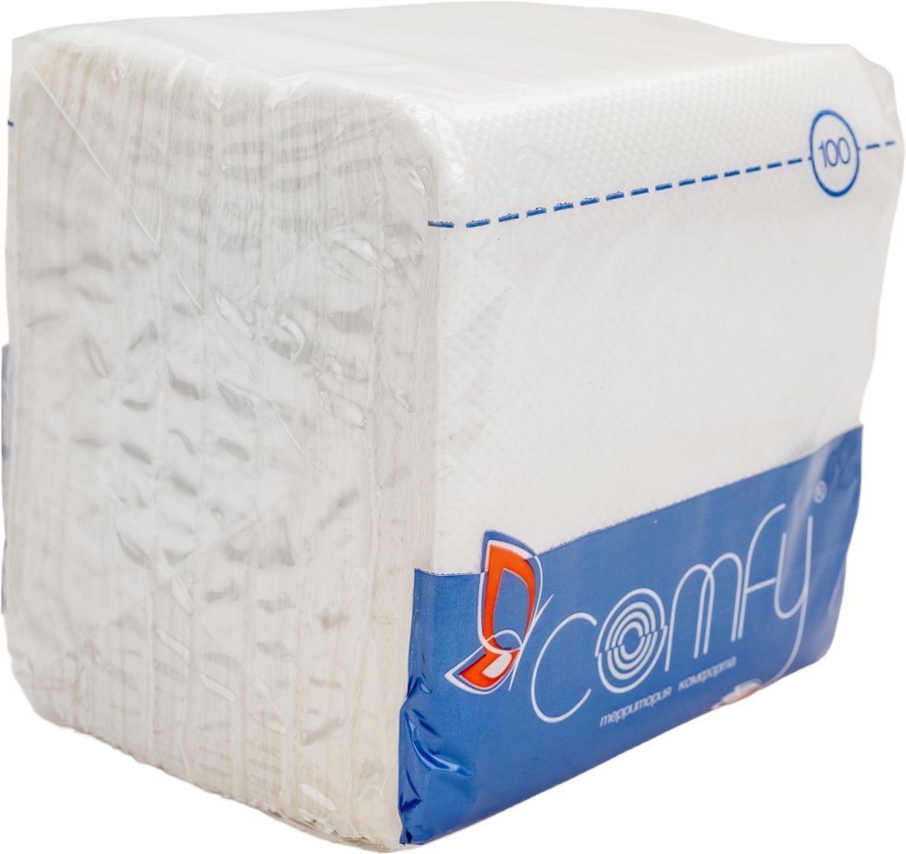 Салфетка COMFY белая 24x24 100 л. 1-639