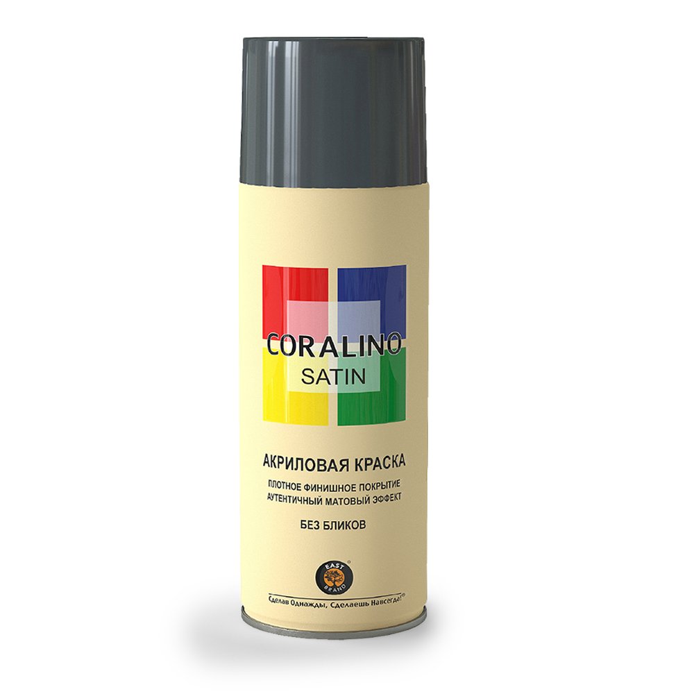 Краска аэрозольная полуматовая CORALINO SATIN RAL7016 серый антрацит 520 мл CS7016
