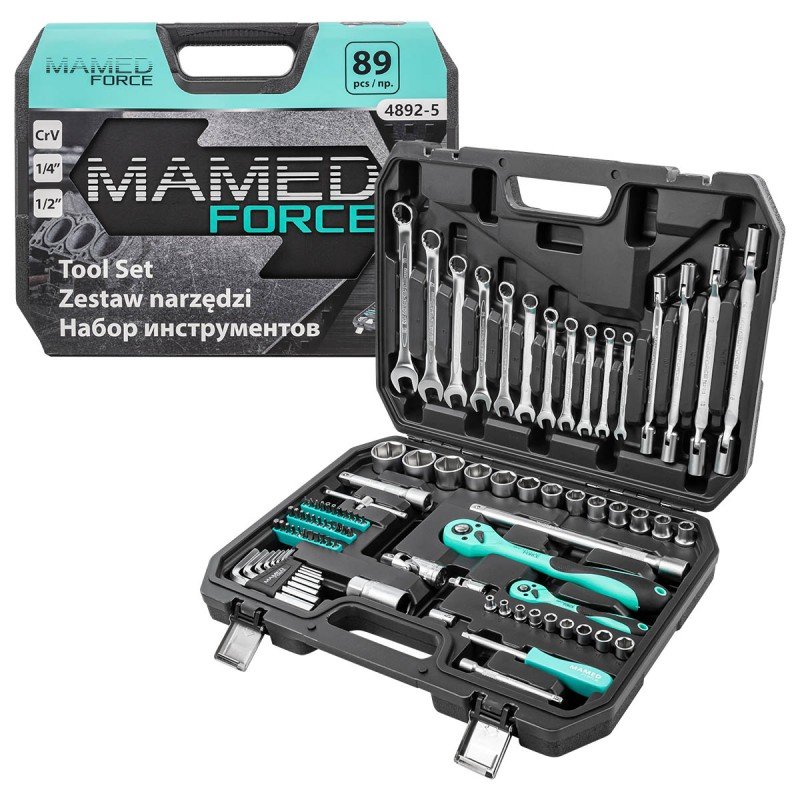 Набор инструментов profi 89пр. 1/4',1/2'(6гр)(4-32мм) MAMEDFORCE MF-4892-5(54638)
