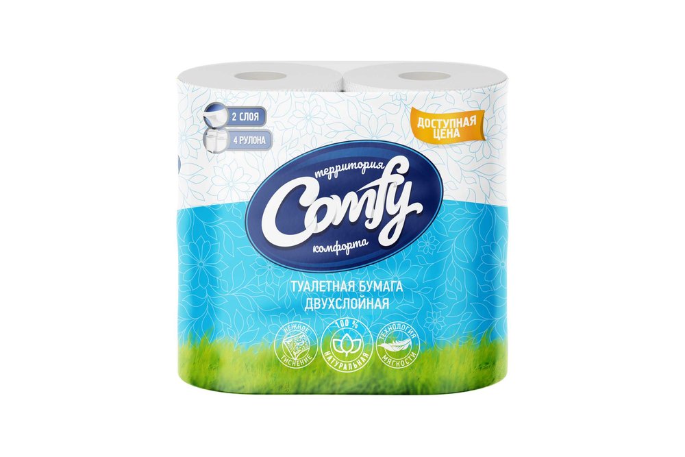 Туалетная бумага COMFY 2 сл. 4 рул. (100% целлюлоза) 1-6242