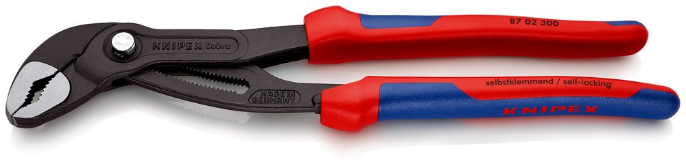 Переставные клещи Knipex COBRA под ключ 60 мм, 300 мм, серые, 2К ручки KN-8702300SB