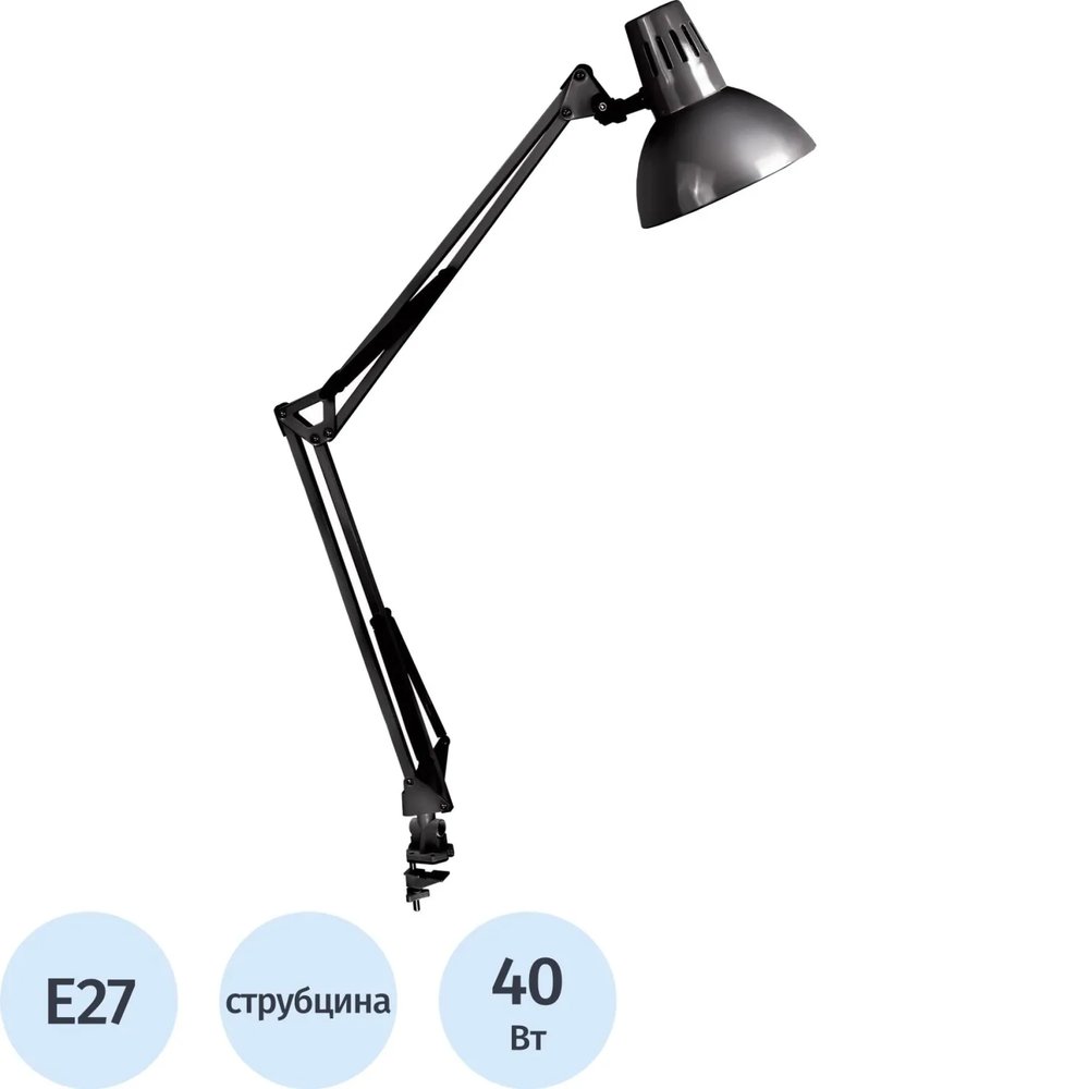 Светильник Camelion KD-312  C02 чёрный E27 60W