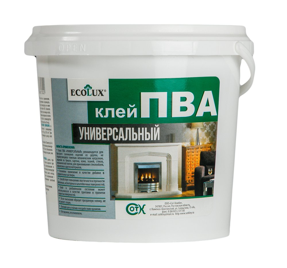 Универсальный клей ПВА ECOLUX 10 кг 4607133681357