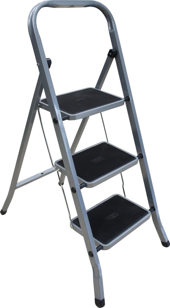 Стремянка Zalger 3 широкие ступени с ковриком, сталь 511-3