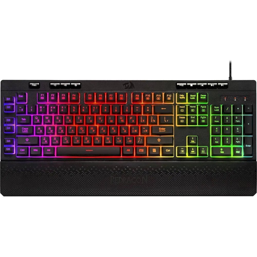Клавиатура Redragon Shiva (77689)игр. провод.RU,RGB,26 anti-ghost,мембран