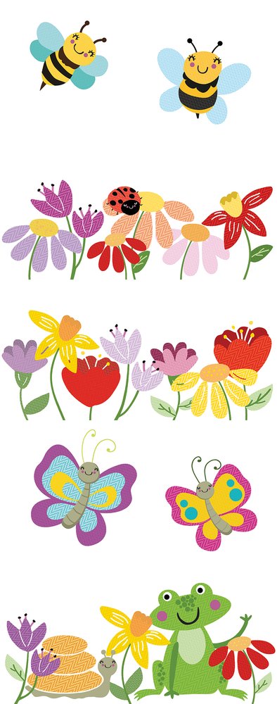 Комплект сортовые Нефрит-Керамика Кидс Флора (Kids Flora) белый, 400x1000x8 мм (вариант №0), 1 шт. 06-01-1-52-05-01-3028-0
