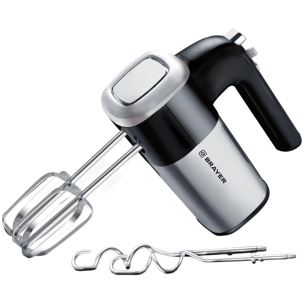 Миксер BRAYER BR1302, 800 Вт, 5 скор.реж, турбо,насад. Венчики