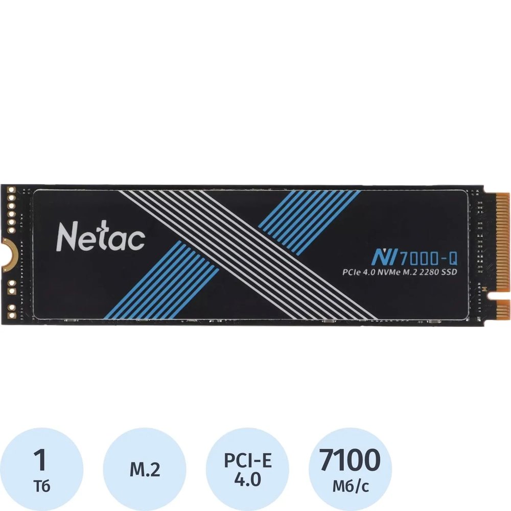 SSD накопитель Netac PCIe 4.0 x4 1TB NT01NV7000Q-1T0-E4X NV7000Q M.2 2280