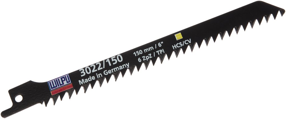 Полотно по древесине 3022/150 (5 шт, 150х12х1.27 мм, 130 мм, 6 TPI) WILPU 1231500005