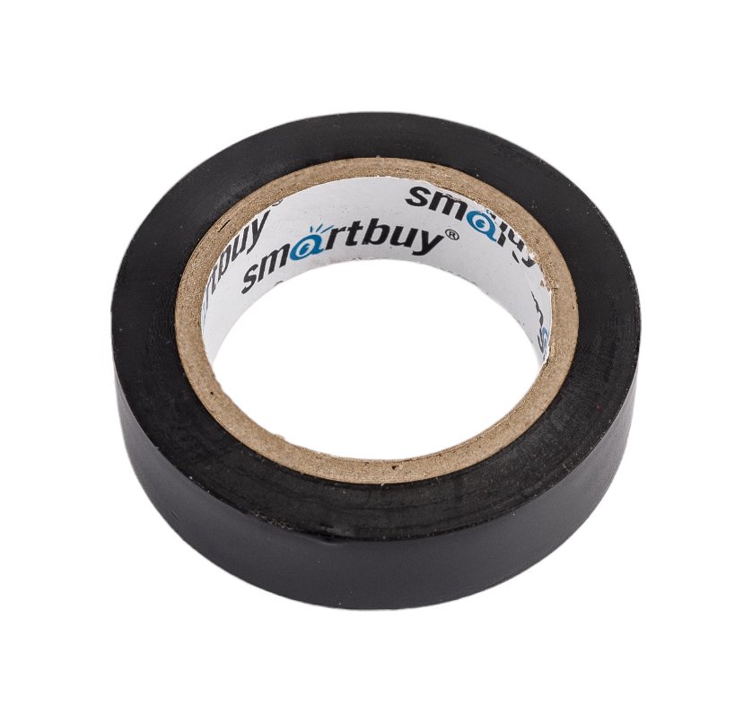 Изолента Smartbuy 0.13х15 мм, 10 метров, черная SBE-IT-15-10-b