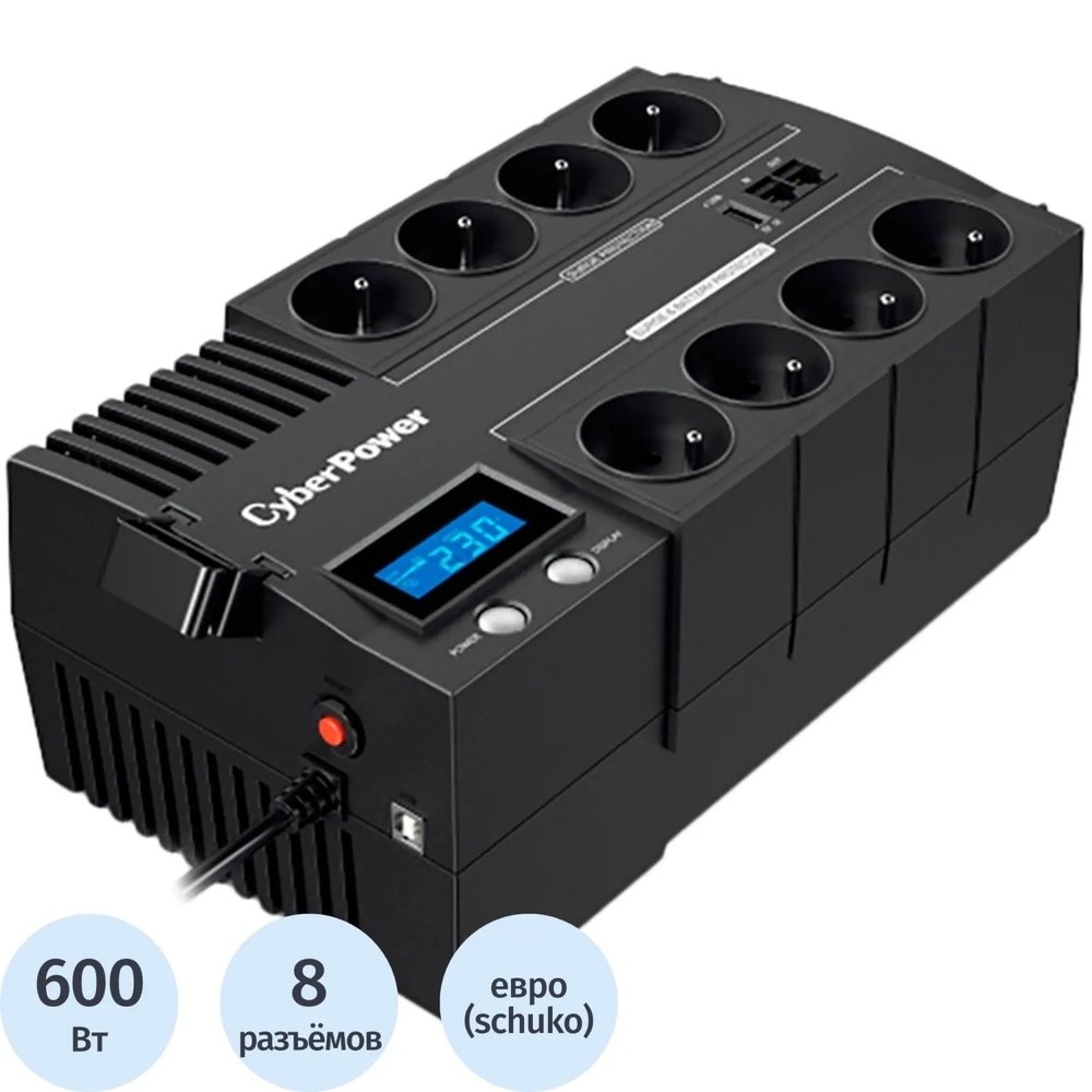 ИБП CyberPower Line-Interactive BR1000ELCD 1000VA/600W USB (4+4 EURO)