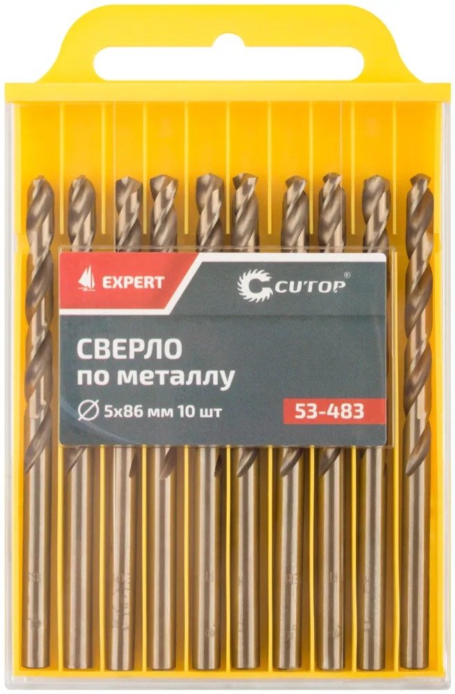 Сверло по металлу EXPERT 10 шт, 5x86 мм CUTOP 53-483