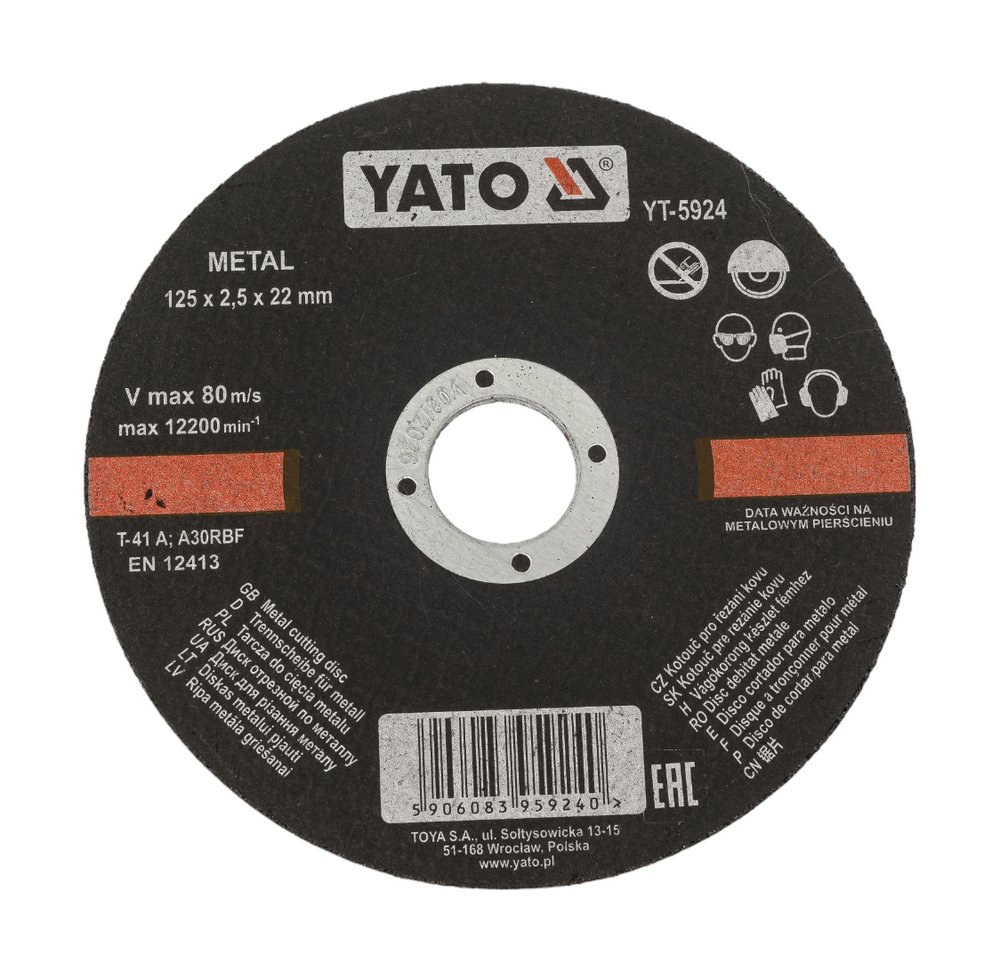 Круг отрезной по металлу 125x2.5x22 мм YATO YT-5924