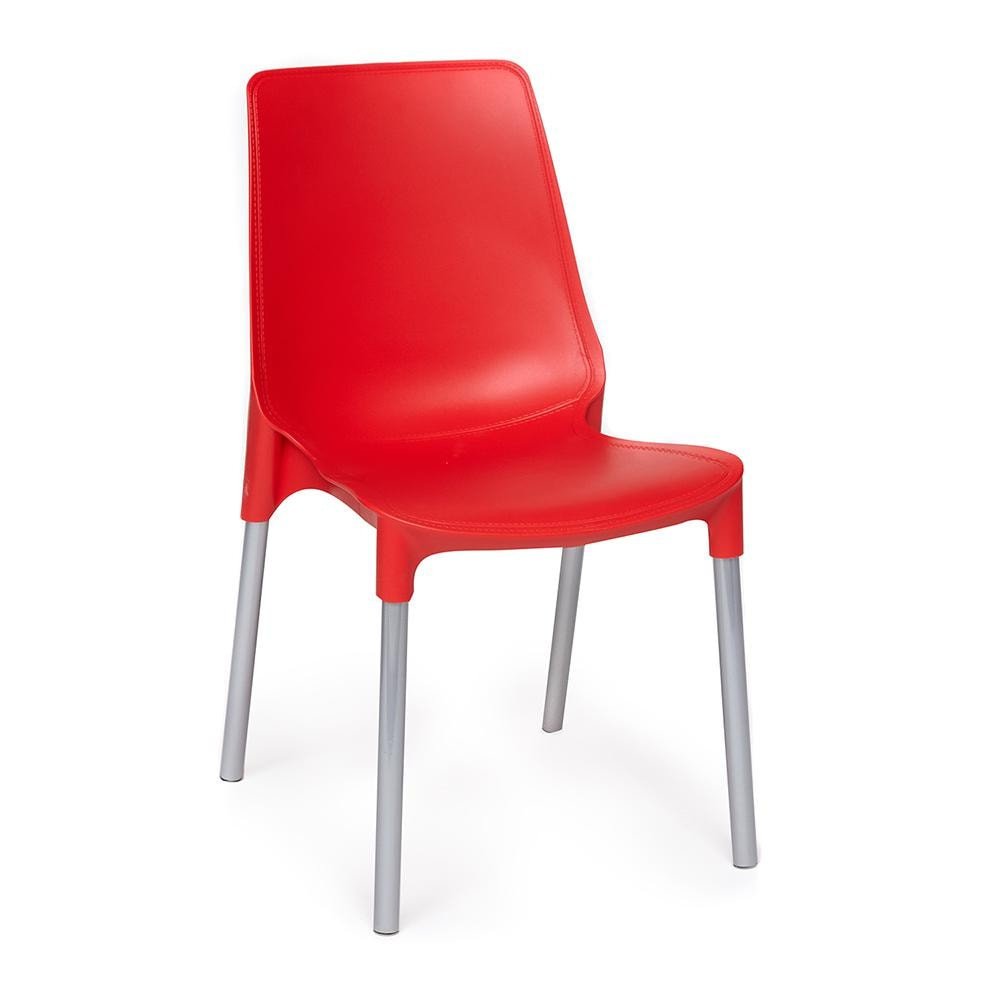 Стул Tetchair genius (mod 75) / 1 шт. в упаковке металл/пластик, 46x56x84cм, красный/ножки хром 19669