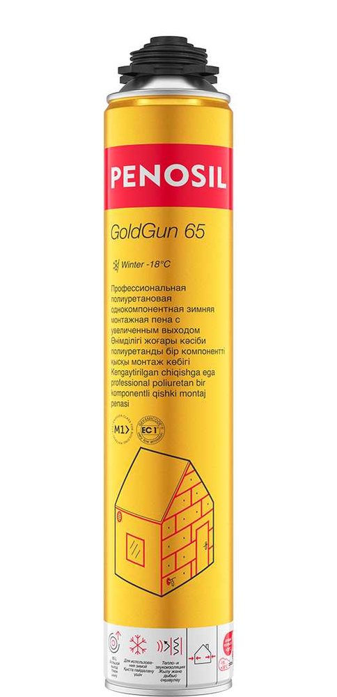 Монтажная профессиональная пена Penosil зимняя GoldGun 65 winter 875 мл A1253Z