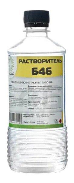 Растворитель 646 Одуванчик ТУ 0,5 л бутылка 4627148920012