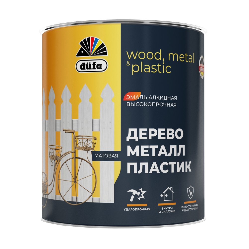 Алкидная эмаль Dufa дерево, металл, пластик база 1 0,75 л МП00-012373