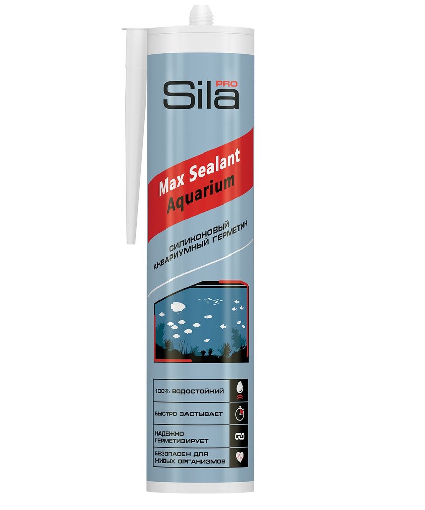 Силиконовый аквариумный герметик Sila PRO Max Sealant, AQ черный, 280 мл AQ2802
