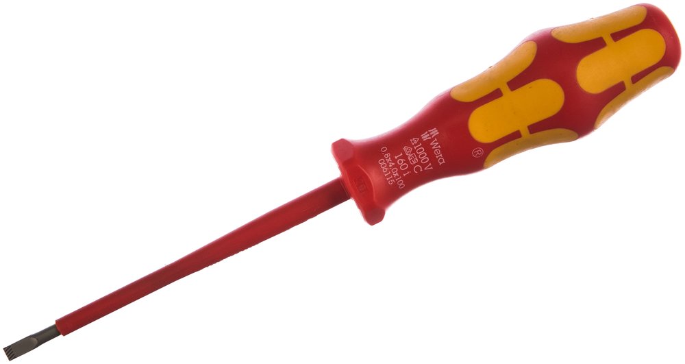 Отвёртка диэлектрическая Wera, VDE, SL 0.8х4.0х100 мм, WE-006115