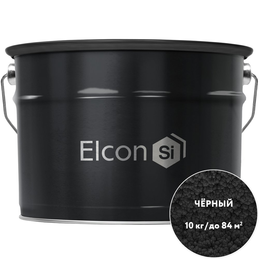 Кузнечная краска с молотковым эффектом Elcon черная 10кг 00-00002848