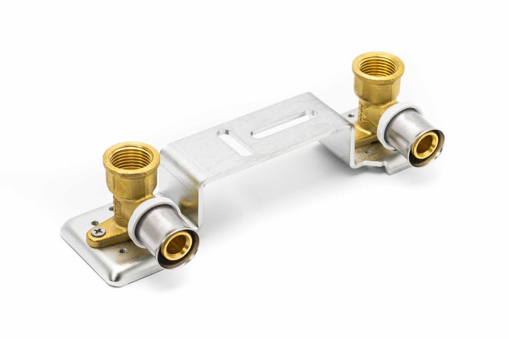 Водорозетка RIIFO Omni 2 шт, на монтажной планке, пресс, латунь, 16-1/2'ВР, 150 мм, L40.5 1100047351