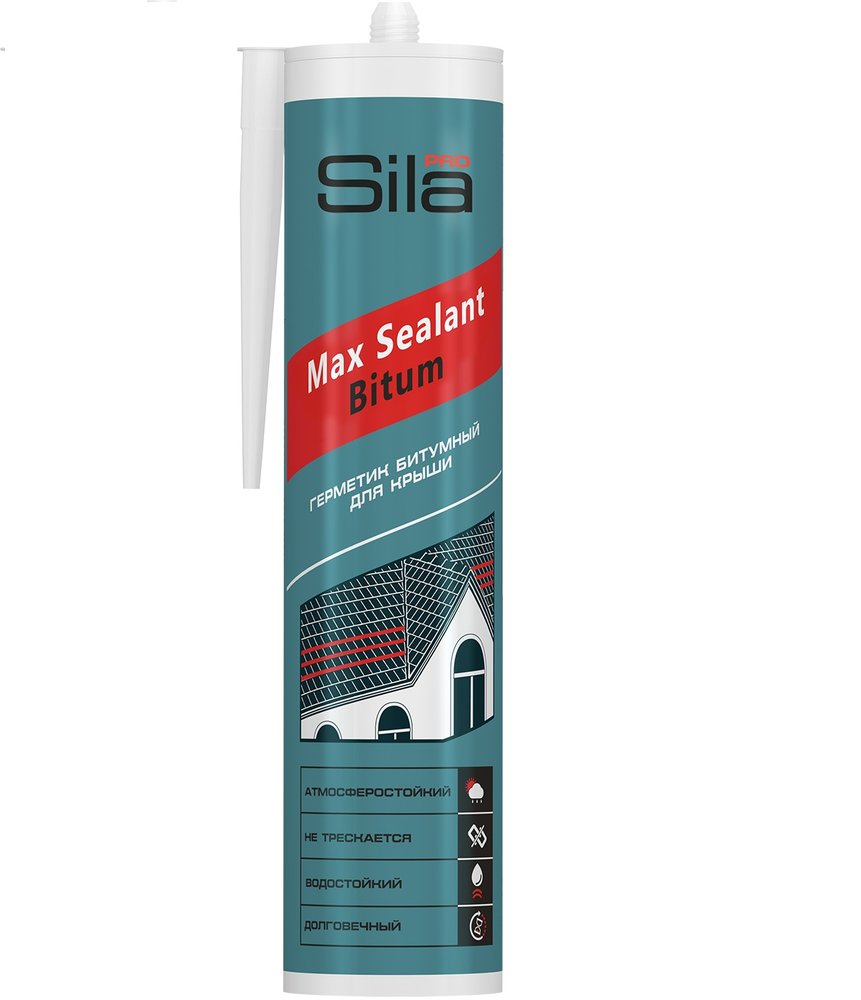 Битумный герметик для крыши Sila PRO Max Sealant, Bitum, 280 мл SSBBR280
