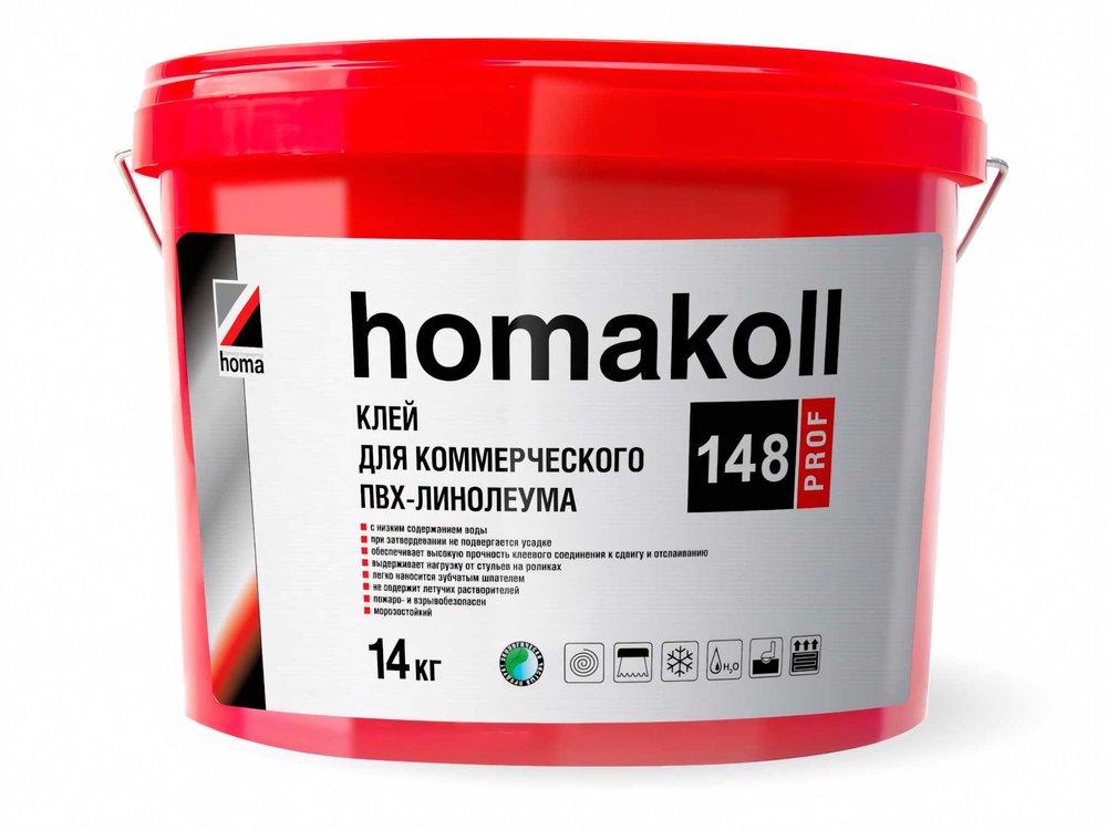 Клей для ПВХ покрытий Homakoll 148 PROF, морозостойкий, 14 кг 148-14-19