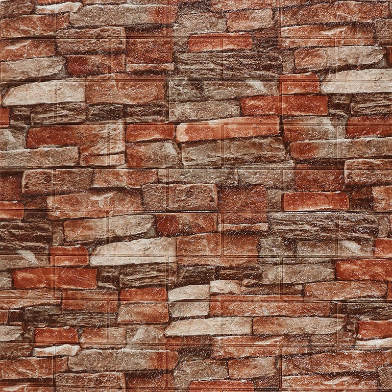 Самоклеящаяся панель Рыжий кот Кирпичики (70x77 см, разноцветный) 104417