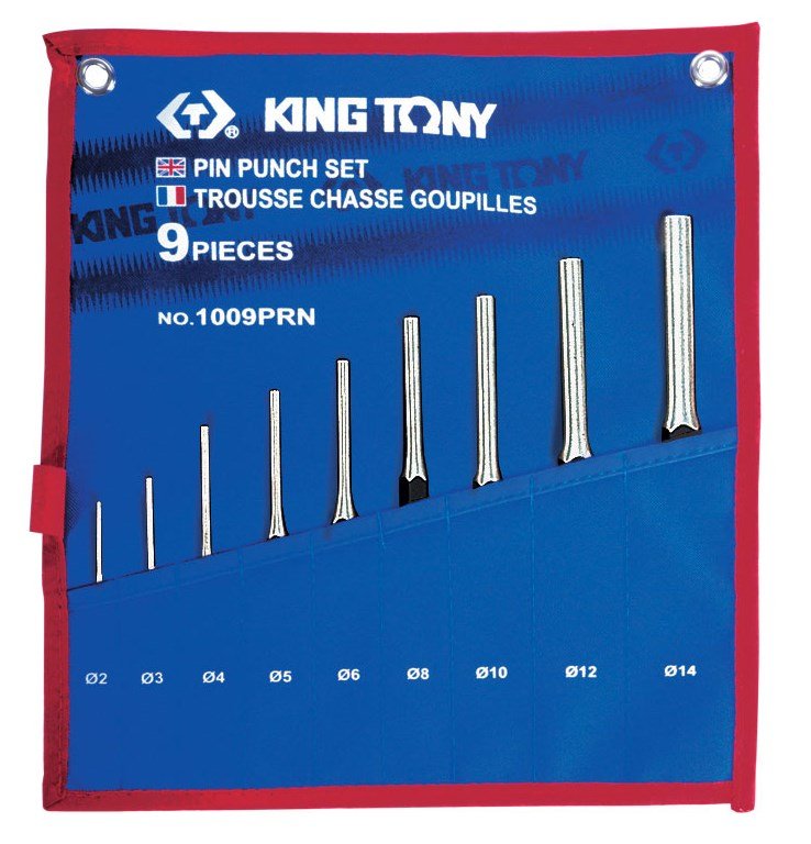 Набор выколоток в чехле из теторона (9 предметов) KING TONY 1009PRN