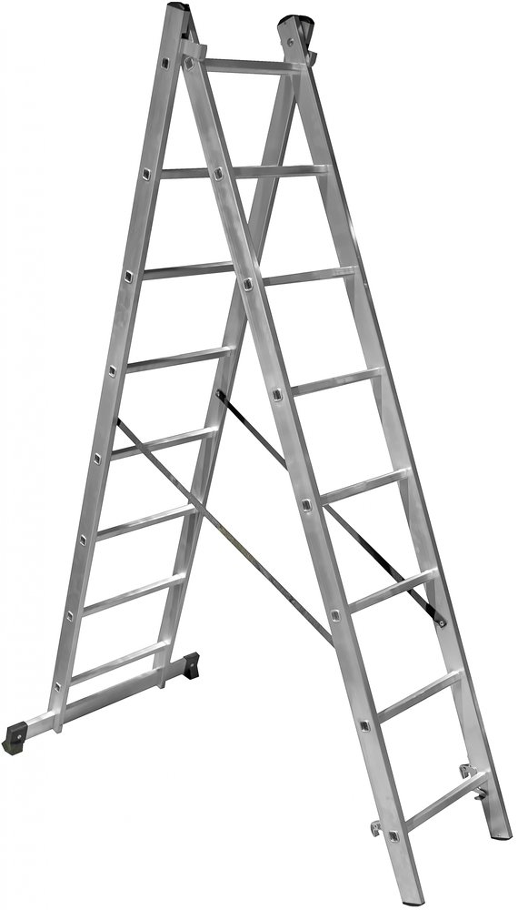 Двухсекционная лестница 8 ступеней Gigant L-02 2х8
