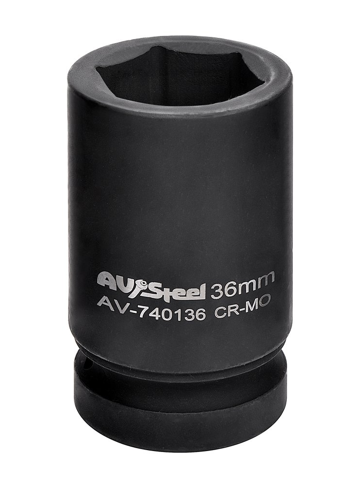 Головка ударная шестигранная удлиненная (36 мм, 1DR) AV Steel AV-740136