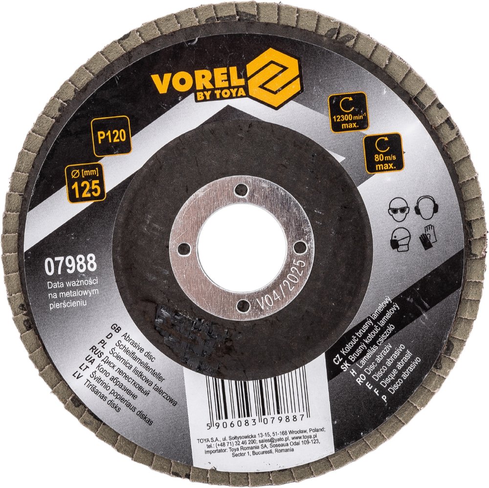Диск лепестковый (125х22 мм, Р120) VOREL 07988