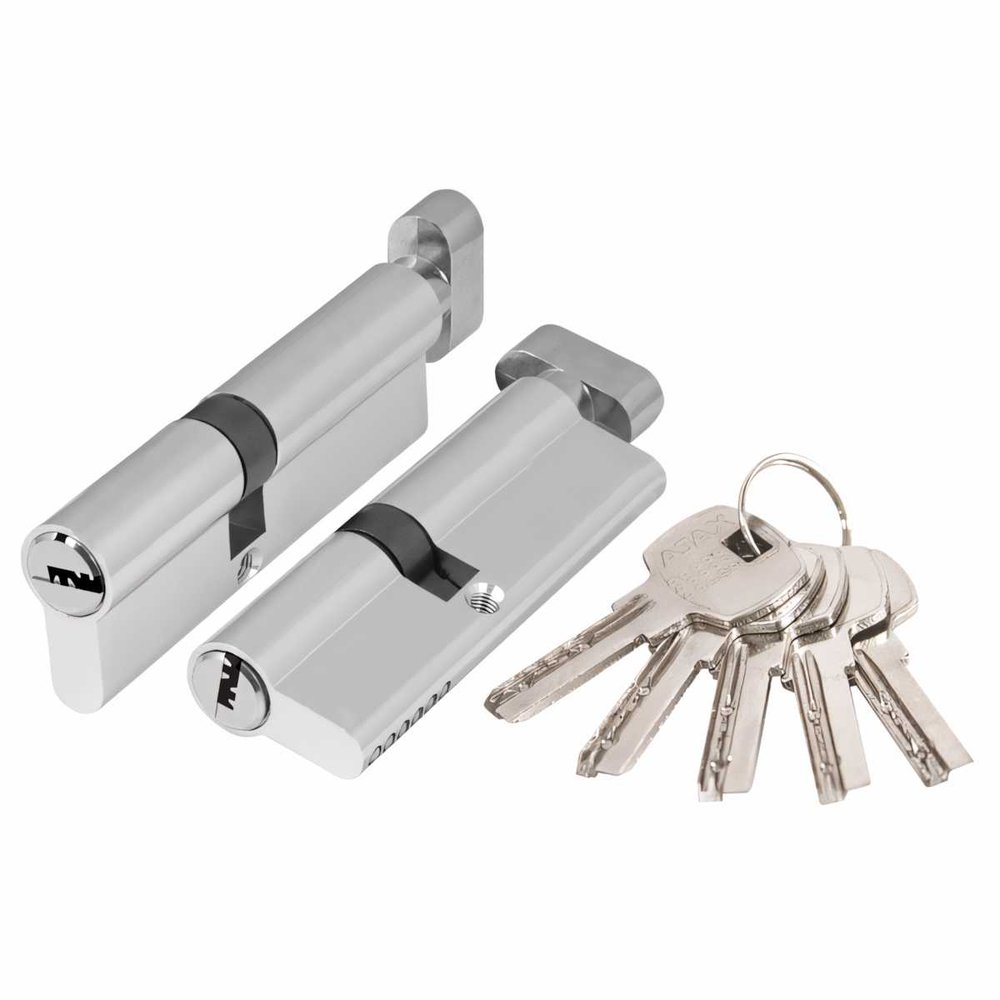 Цилиндровый механизм с вертушкой AJAX AX202/80 mm 35+10+35 CP хром 5 кл. 39877