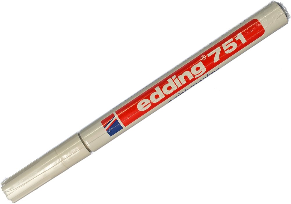 Лаковый маркер, белый, круглый наконечник 1-2мм Edding E-751-49